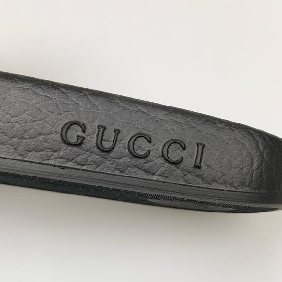 NIB Gucci Pursuit Embroidered Velvet Pool Slide Sandal, Black In Green Size 37 - Picture 11 of 14